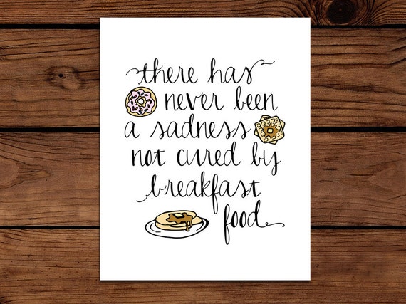breakfast food art print ron swanson parks and recreation