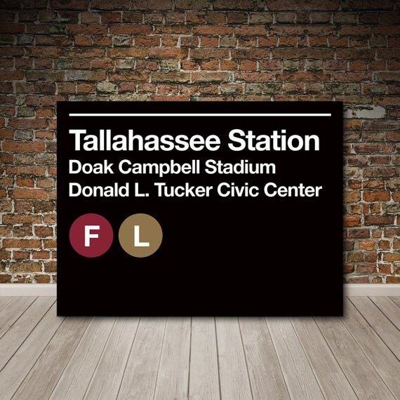 Tallahassee Sports Venues Subway Sign Gallery Wrapped Canvas