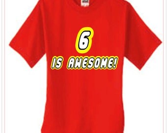 Lego inspired Custom Awesome Birthday Shirt