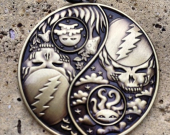 Night And Day Grateful Dead Yin Yang Pendants, By Artist Melanie Bodnar