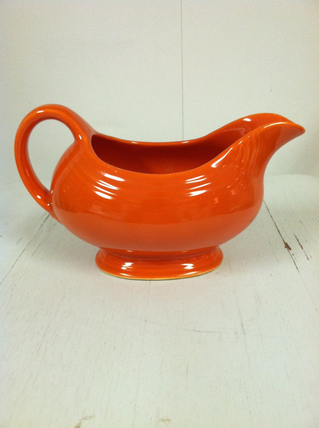 Vintage Fiestaware Gravy Boat in Brilliant RedOrange