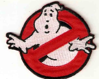 Ghostbusters Embroidered Iron On / Sew On Patch Applique ~ from ghost catching film ~ comedy film Ghostbusters Logo ~ Ghost Busters