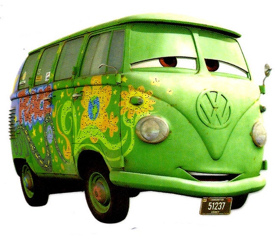 3 X 2.5 inch Fillmore Volkswagen bus in Cars Disney Pixar