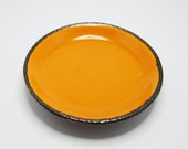 Vintage Hanstan Small Plate, Orange and Brown, Retro Homewares, Vintage Home Decor, 1960's, Lava Glaze, Australian Pottery