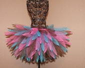 Pink, Turquoise and Brown tutu.Toddler, baby, and infant dress.