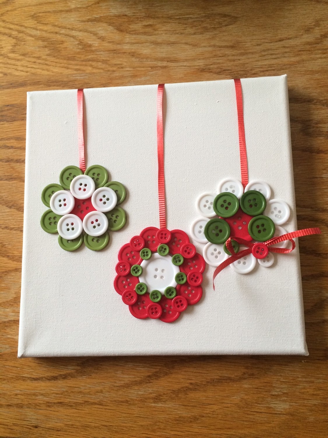 Christmas ornaments button art