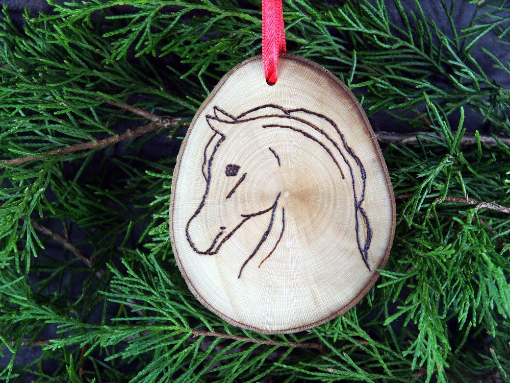 Horse Head wooden handmade ornament.