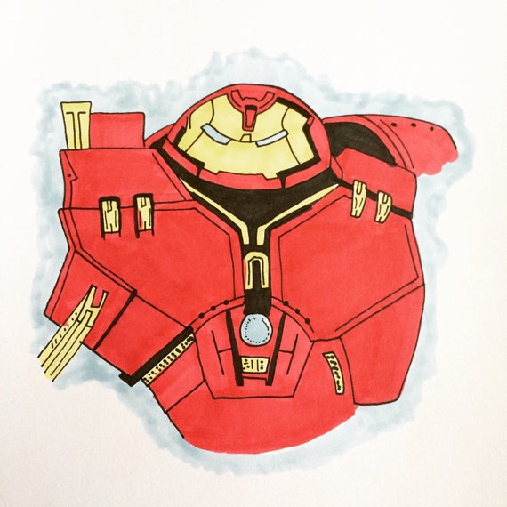 Items similar to 8" x 11" Hulkbuster Illustration on Etsy