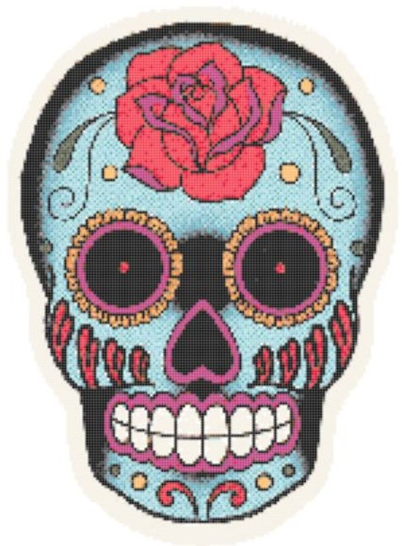 Cross Stitch Pattern Sugar Skull Immediate