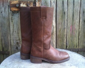 Boots Vintage/ 90s/ Original CIAK/ Western Boots/ Real Leather/ number 40/ UK 6.5/ US 9