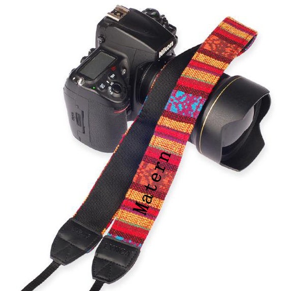 Personalized camera strap. Folk style bohemian camera strap