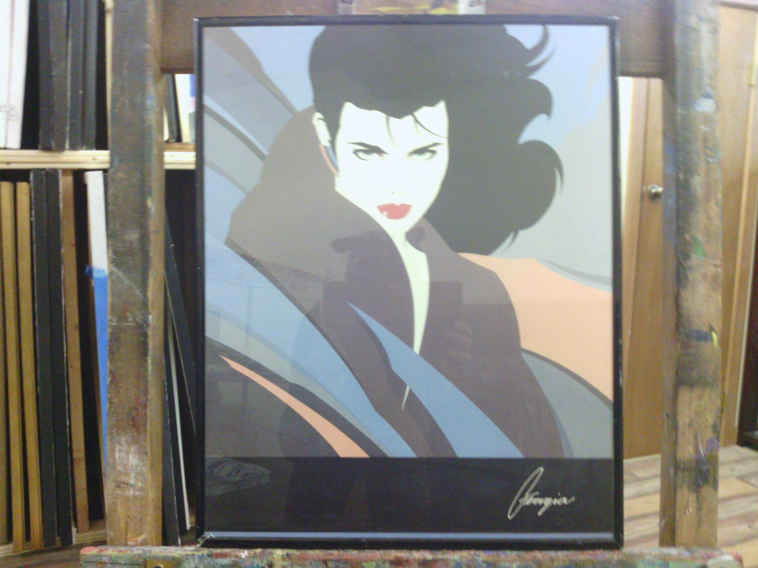 Patrick Nagel look like painting from early 1980 's