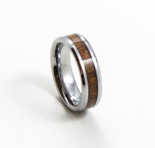 ... Men's Wedding Band, 6MM, Men's Ring, Tungsten Carbide Ring, Wood Inlay