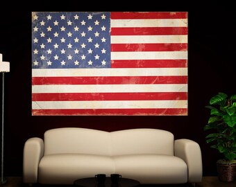 Vintage American Flag Wall Art american flag | etsy Vintage American Flag Wall Art american flag | etsy