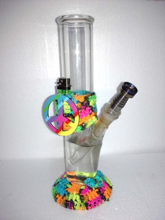 Items similar to Trippy Hippie Bong Cozy Peace Sign Optional w