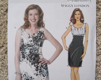 UNCUT Misses Dress by Maggy London - Size 14, 16, 18, 20, 22 - Butterick Sewing Pattern B5752
