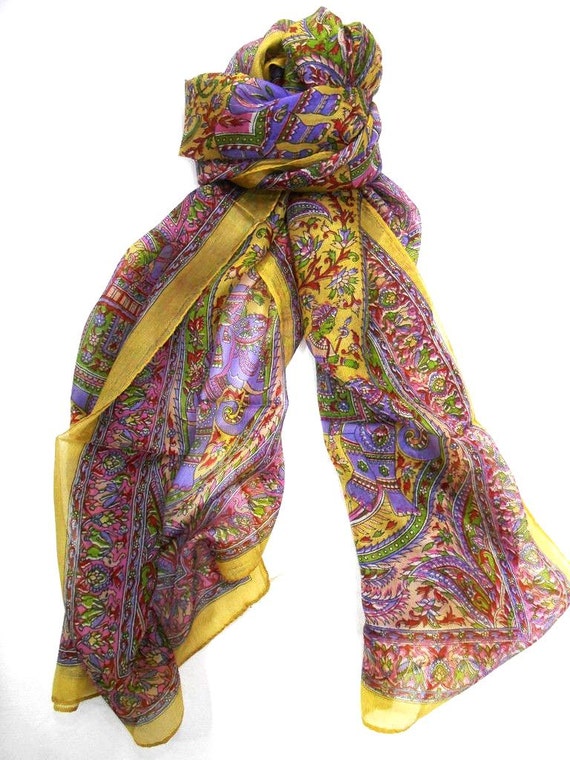 Wholesale Lot of 10 Pcs Pure Silk Scarf Indian by Ethnicartindia