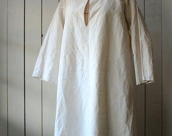 Items similar to Antique French Linen Homespun Smock Nightshirt on Etsy