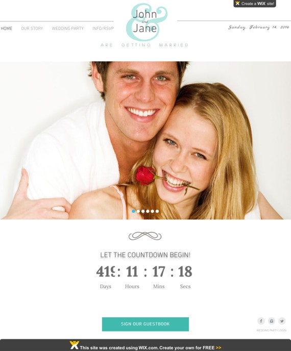 Custom Wedding Website Design, Ready in 3 Days! - Beautiful, modern, interactive. The sample template will be edited to include your content