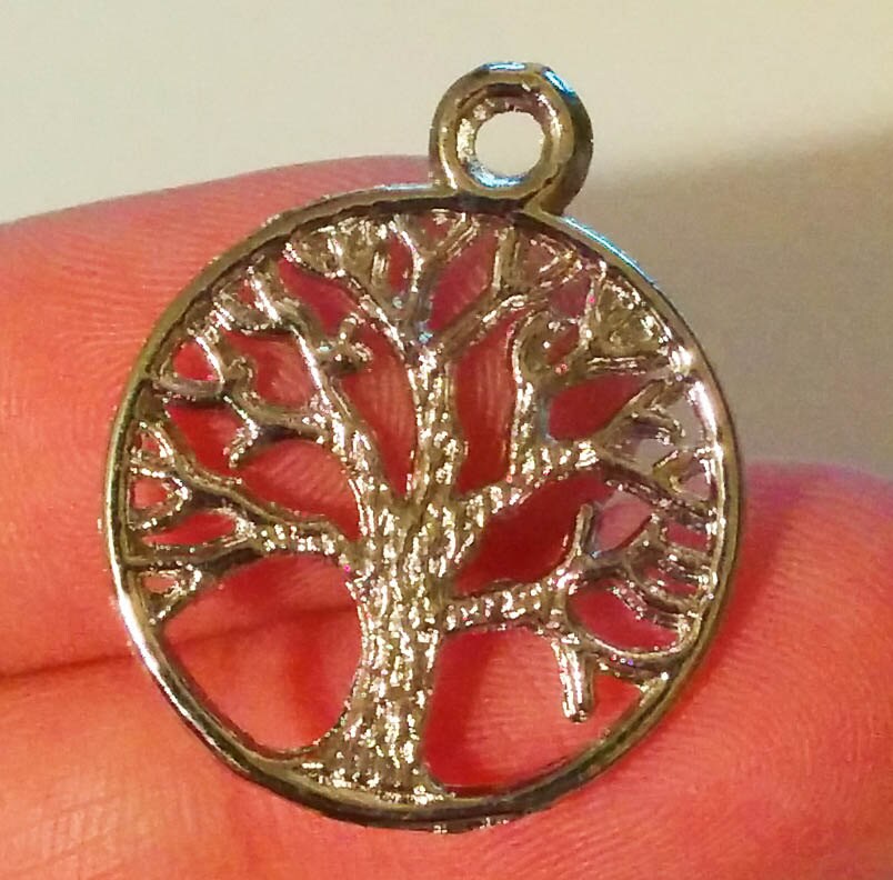 5 Tree Family Tree Silver Tone Charms or by CraftsandSportsCo