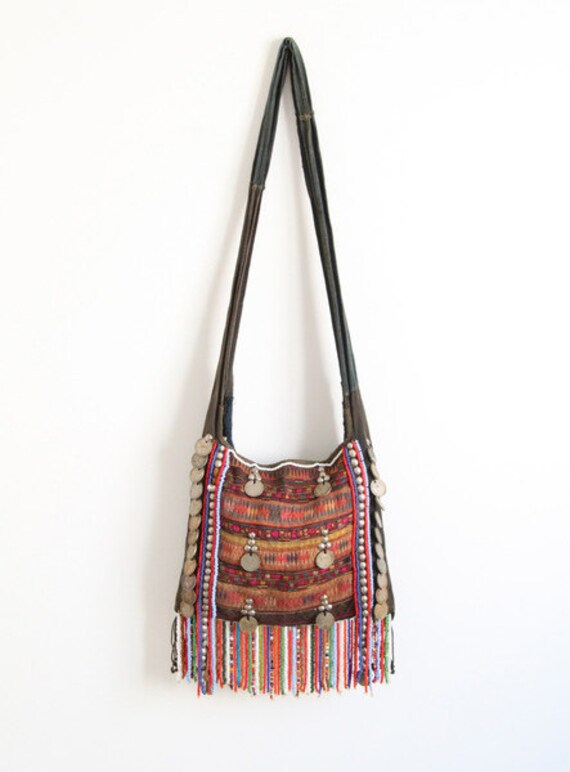 Vintage Cambodian Beaded Satchel Bag