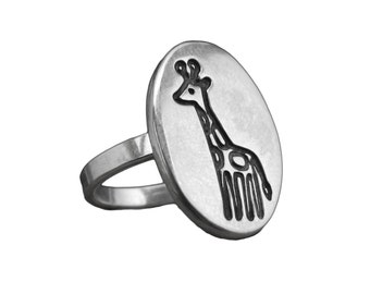 Giraffe Ring - Sterling Silver Giraffe Ring Made to Order in Your Size