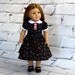 American Girl Doll Clothes Christmas Doll Dress in Black with Cherries Print and Peter Pan Collar