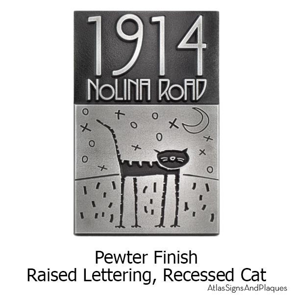 Cat Kittycat Meow Plaque Custom Address Garden or