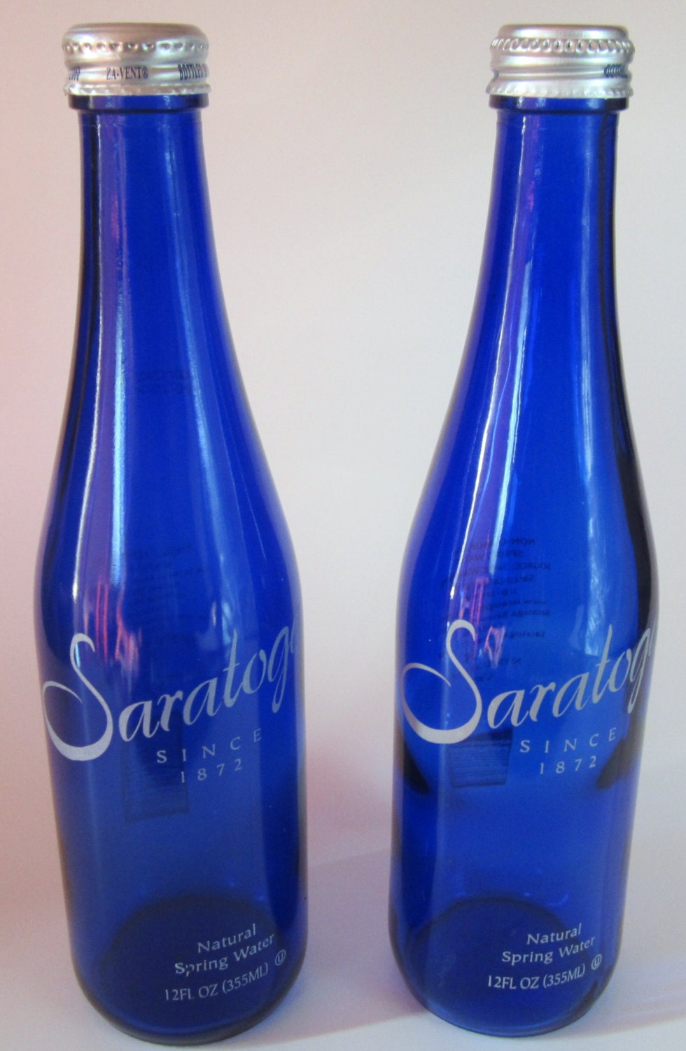 Cobalt Blue Glass Bottle Saratoga Spring Sparkling Water Jar