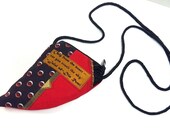 Small red strappy bag with Rumi quote, mini Valentine purse, mini bag,touring satchel