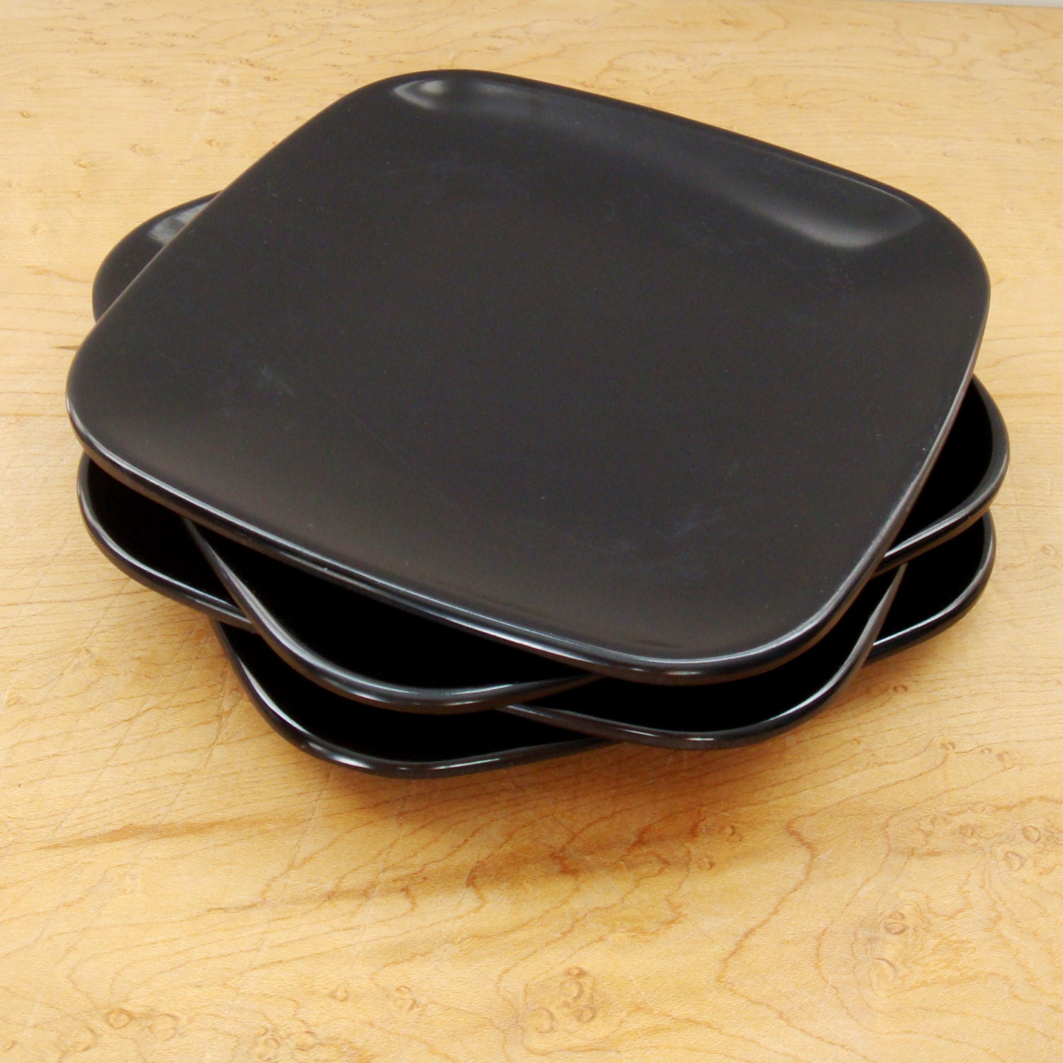 Black Melamine Plates Brookpark Modern Design Square Black