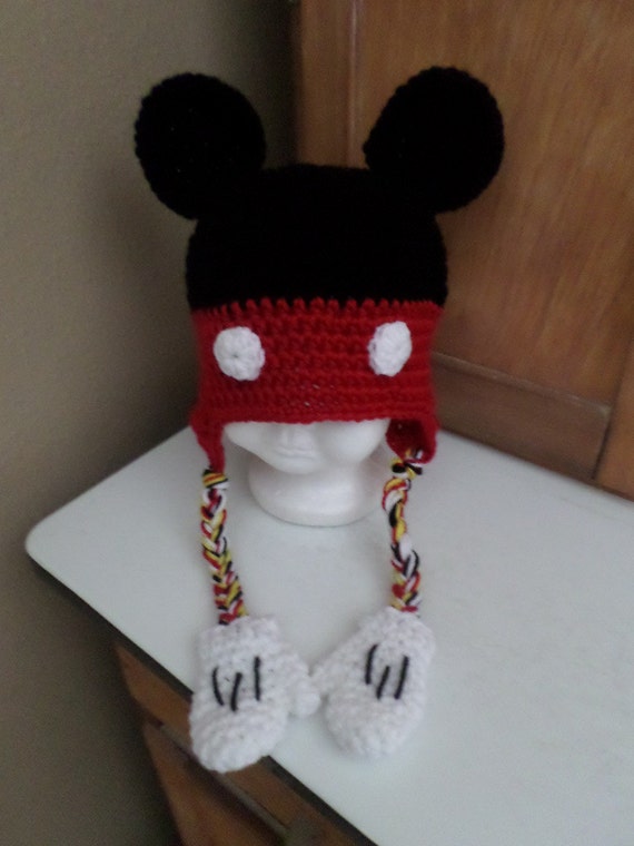 Mickey Mouse Crocheted Hat by Jamlex on Etsy