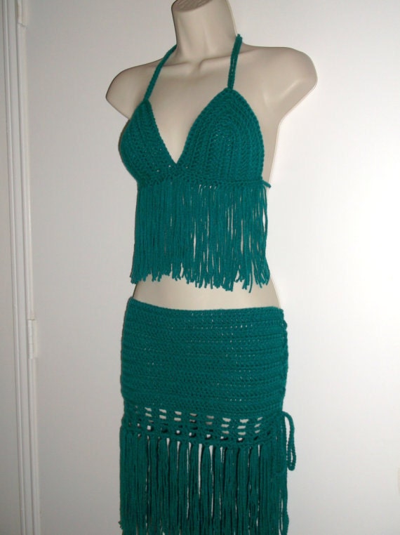 Hand Crochet Bikini Bottom Coverup Swim by OffThaHookCrochet