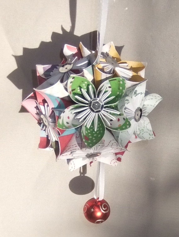 christmas ball origami flower Origami Pull~Christmas Ball~Paper Flower Ball Ornament~Flower Ball~Fan