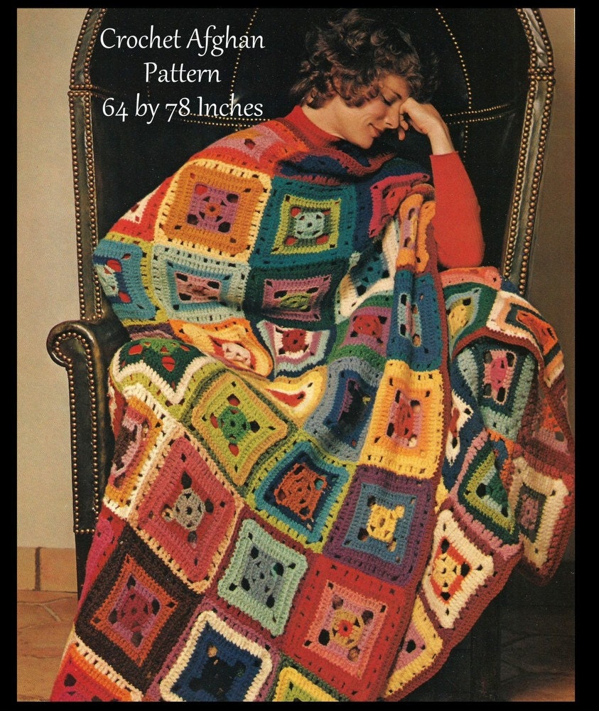 Crochet Afghan Pattern Left Over Yarn Pattern PDF 01171862