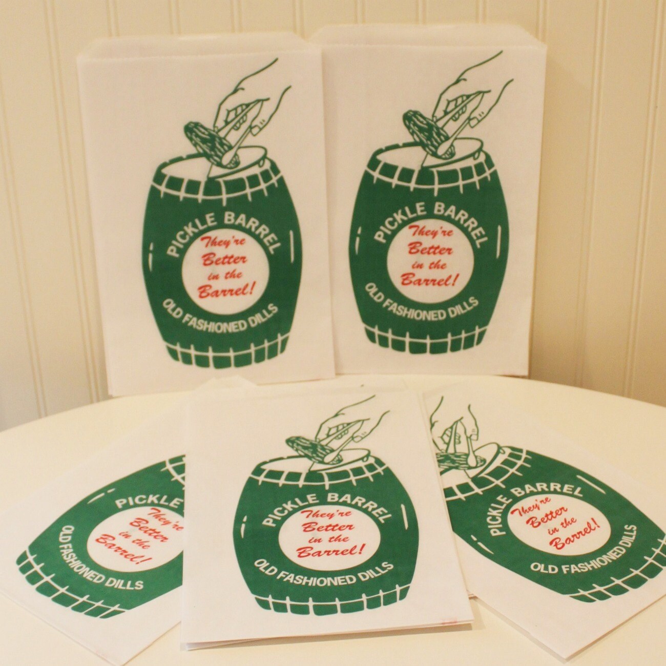 Pickle Bags 20 Large Pickle Paper Bags Retro by ThePartyFairy