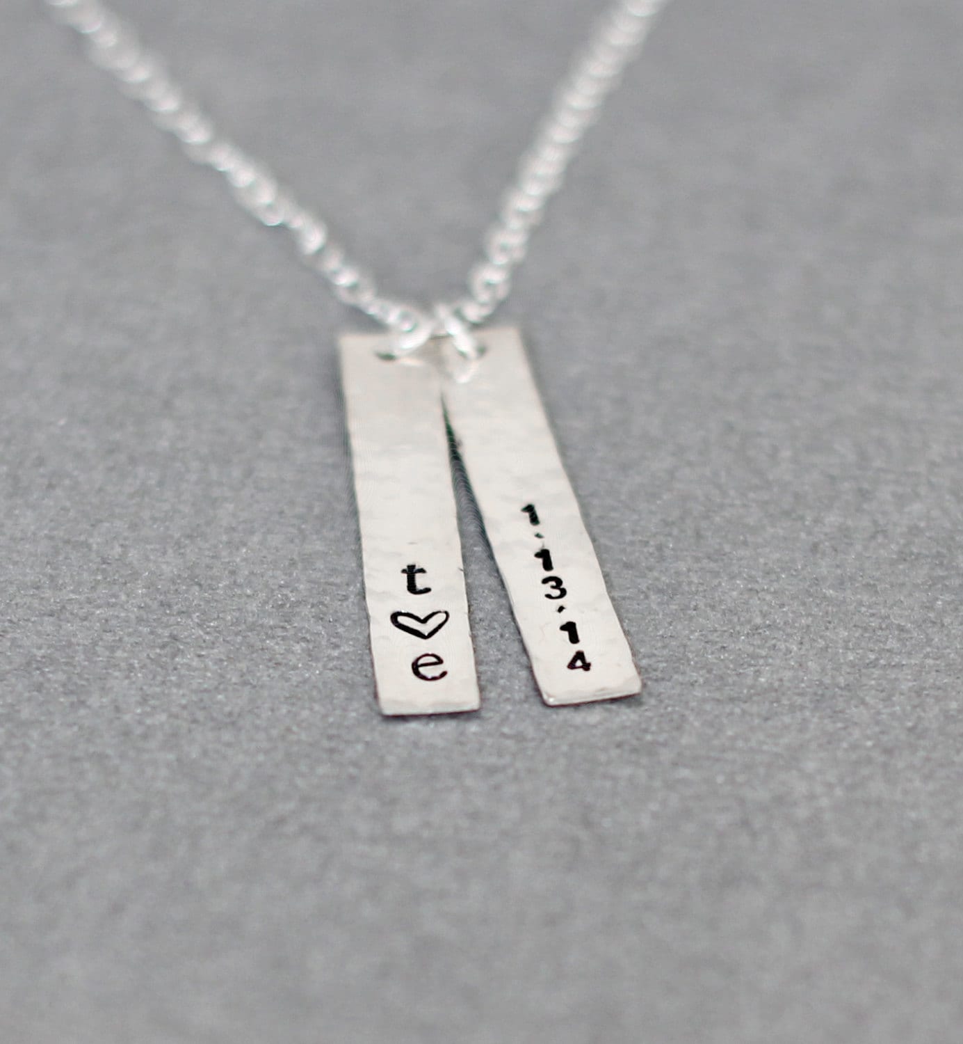 The Date Necklace Anniversary Two Sterling Silver by VivaRevival