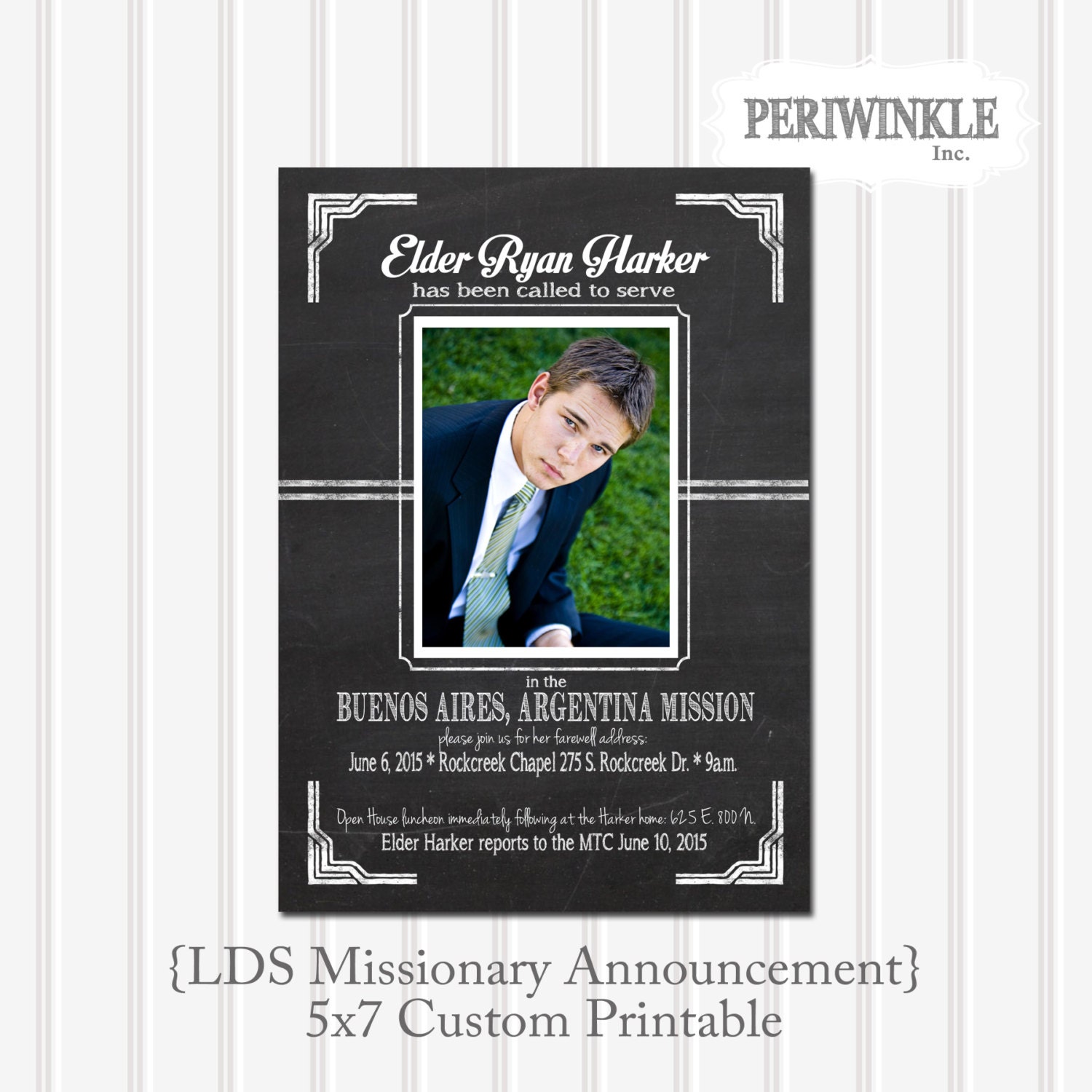 LDS Missionary Announcement 5x7 Custom Printable