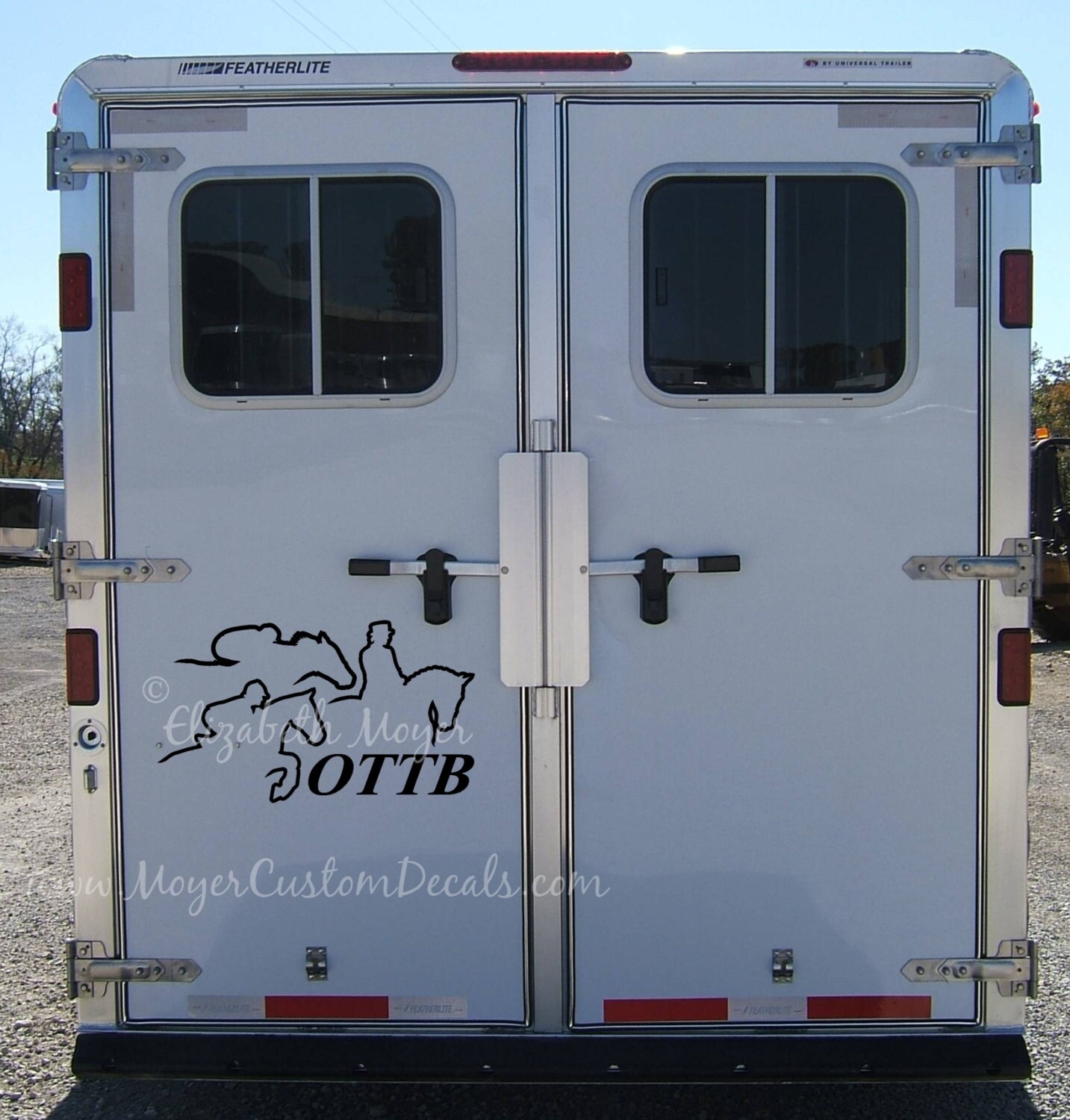 OTTB Various Designs Large Horse Trailer Size Decals You