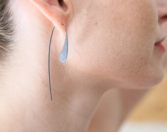 Black silver earrings, oxidized sterling earrings, sterling silver drop earrings