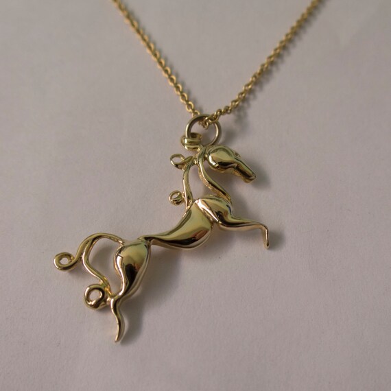 Horse Pendant 14K Gold Pendant, horses gold pendant, horse necklace