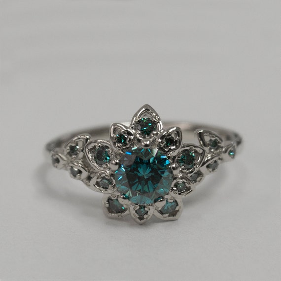 Vintage blue diamond engagement rings