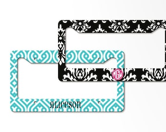 Personalized License Plate Frame -monogrammed vanity license frame, custom car tag