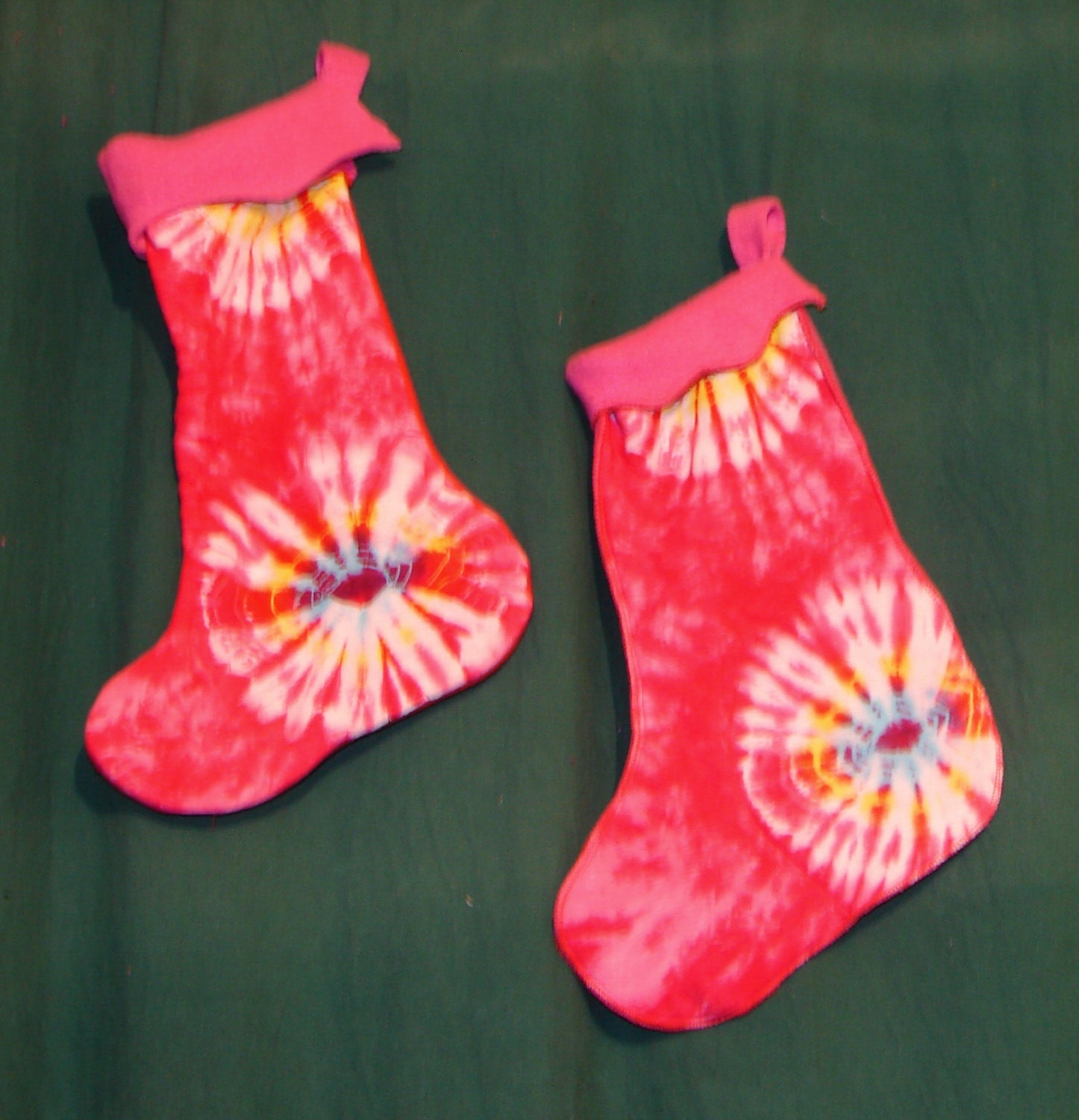 Hot Pink Tie Dyed Stocking Christmas Stocking 2 available a bohemian Home fireplace handmade hippie boho bohemian Home Decor Santa Claus *