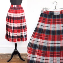 Vintage 1950s reversible skirt . Double Trouble . plaid 50s skirt . red ...