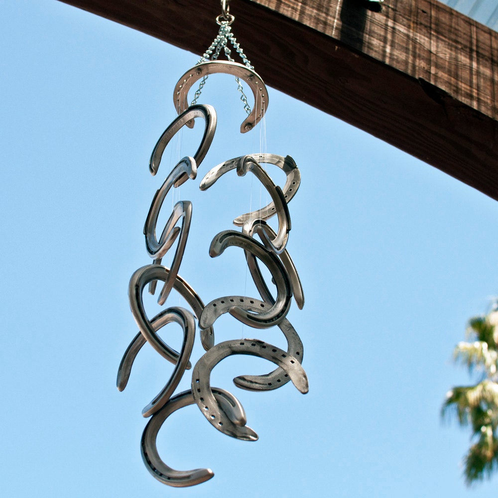 Horseshoe Wind Chime Racehorse Aluminum Horseshoe Wind Chime