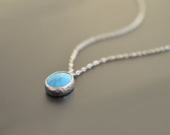 10% OFF, Oval necklace,Turquoise necklace,Silver necklace,Wedding necklace,Bridal necklace,Anniversary gift,Mother's Day Gift,Christmas gift