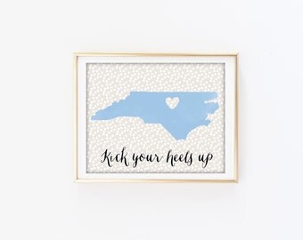 UNC Chapel Hill Print- Kick Your Heels Up