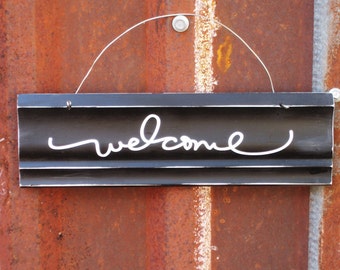 Welcome Sign - Welcome Door Sign - Black and White Welcome Sign - Housewarming GiftReady to Ship