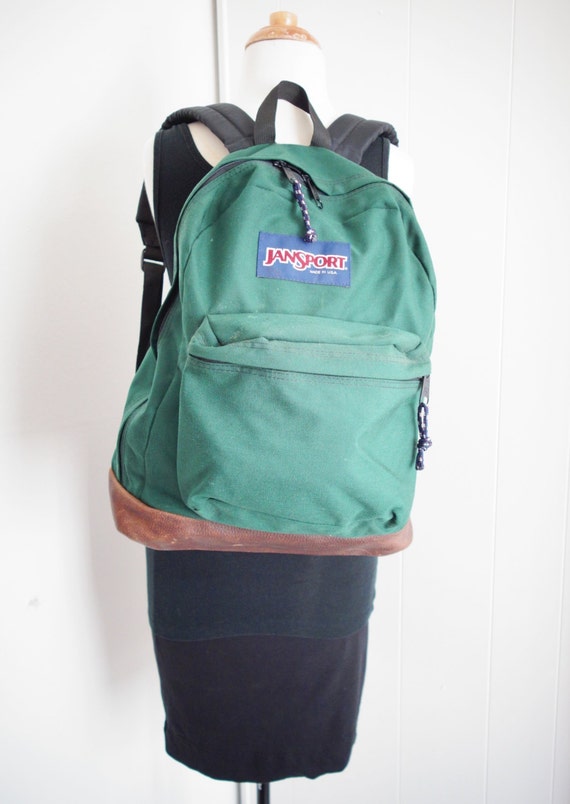 Classic Old School Usa Made Jansport Forest Green Canvas